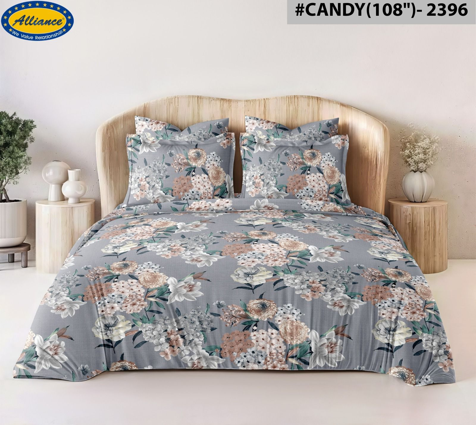 Cotton Feel Bedspread 108x108 Inch